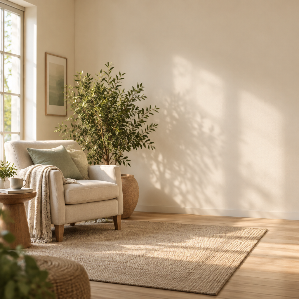 Calm Interior Armchair and Plant